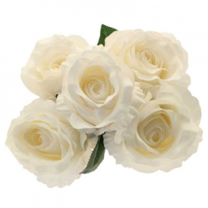 King Rose Bunch x 5 Cream (L60cm)